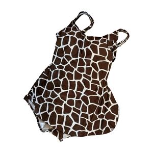 Nwt Shore Shapes 1 Piece Slimming Swim Skirted Swimsuit 16 XL Animal Print